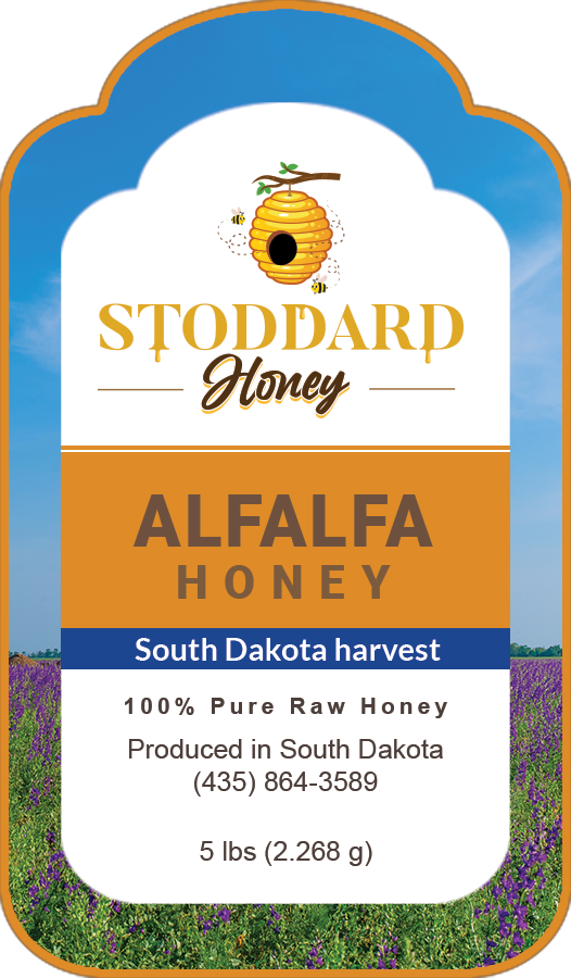 Alfalfa Honey South Dakota Harvest Label Stoddard Honey